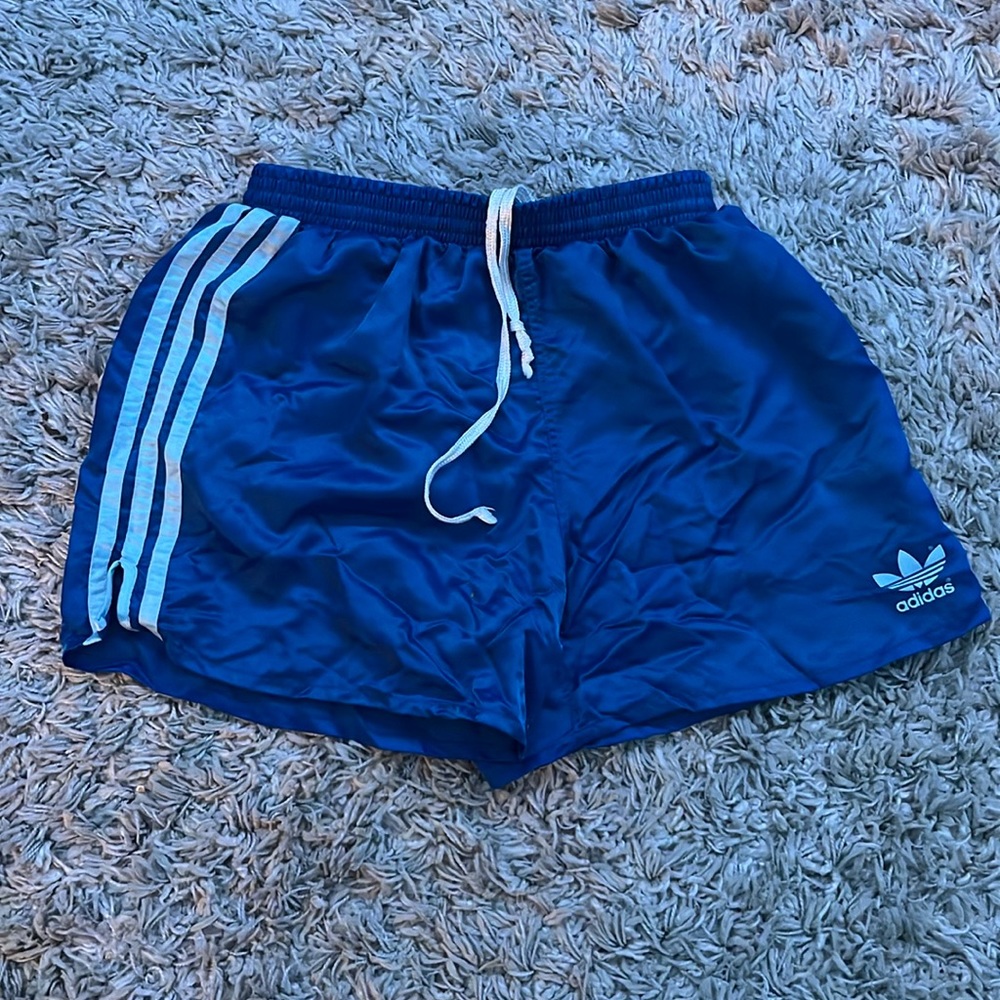 Adidas blue shorts, size medium